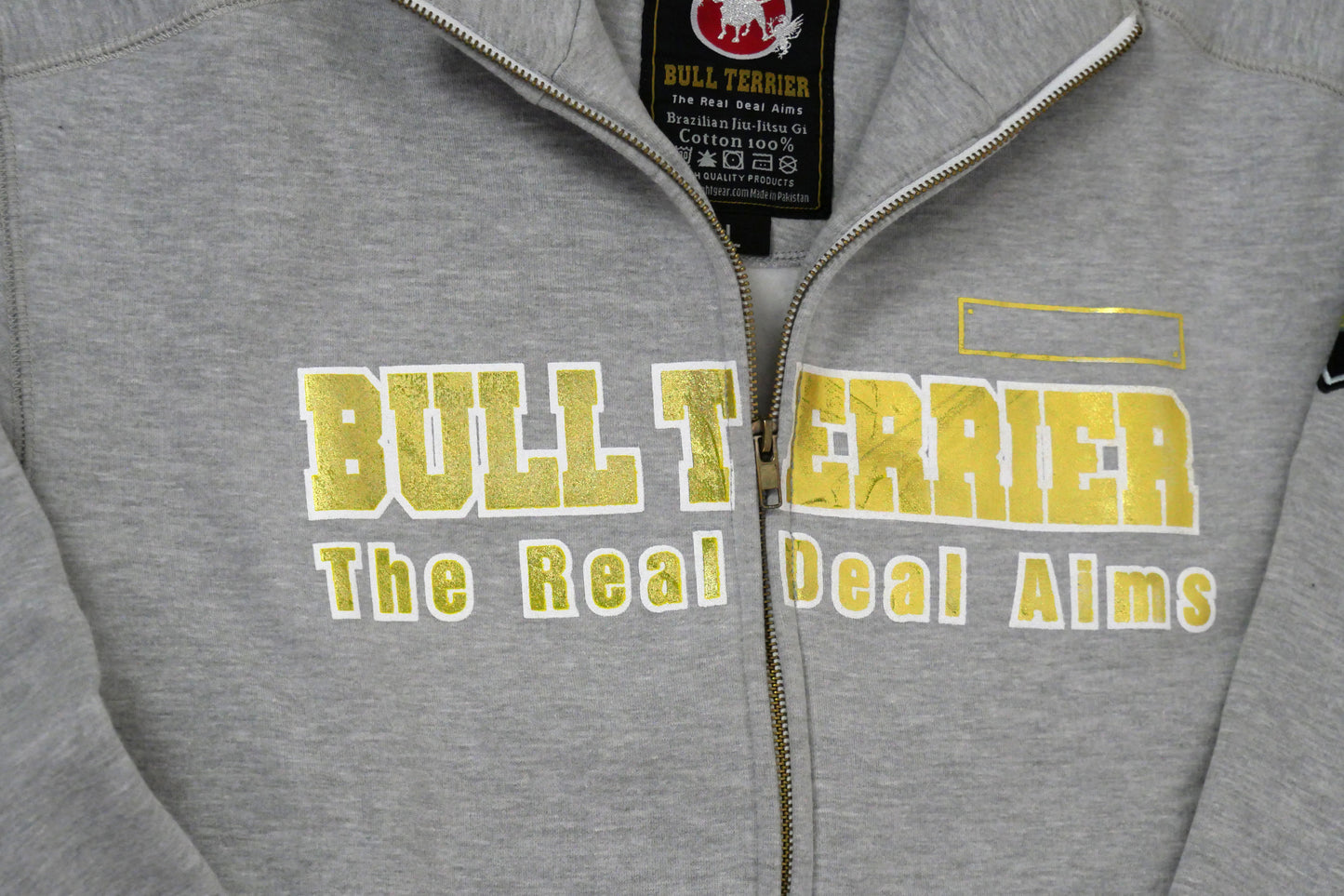 HOODED ZIPPED JACKET PANEL GOLD BULLTERRIER