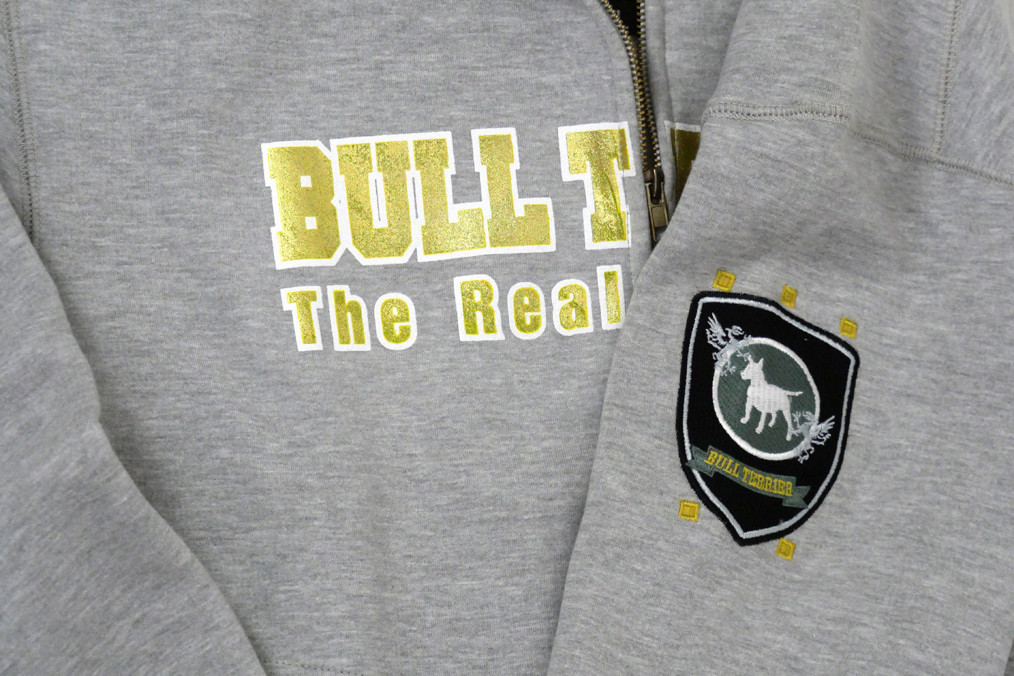 HOODED ZIPPED JACKET PANEL GOLD BULLTERRIER